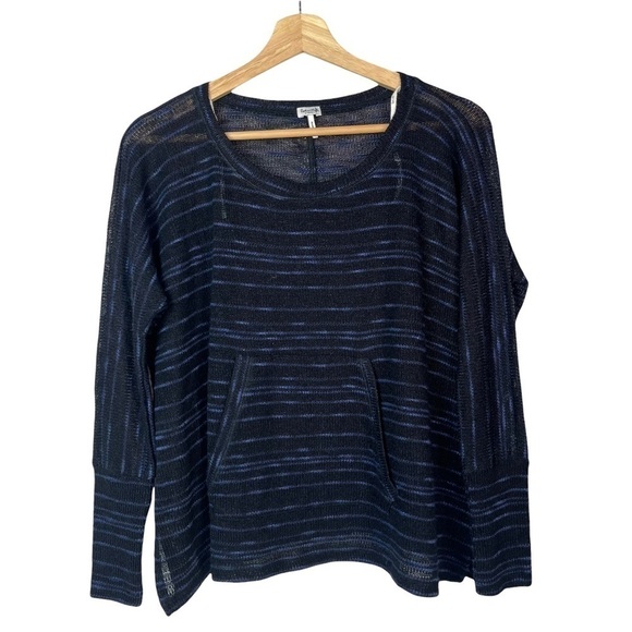 Splendid Black & Blue Knit Slouchy Pullover Sweater XS - Picture 1 of 3